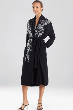 Natori Robes & Kimonos-Cashmere Embroidered Dragon Robe