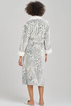 Natori Robes & Kimonos-Cashmere Leopard Faux Fur Collar Robe