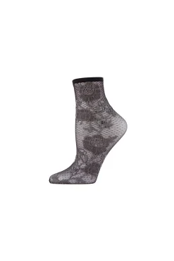 Natori Socks-Chantilly Sheer Shortie Socks