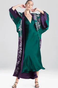 Natori Robes & Kimonos-Chinoiserie Embroidery Silk Robe
