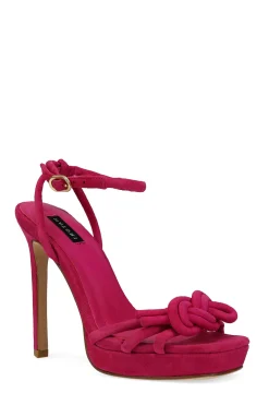 Natori Pumps-Chizu Suede Knotted Bow Platform Heel