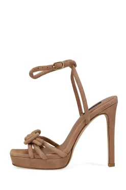 Natori Pumps-Chizu Suede Knotted Bow Platform Heel
