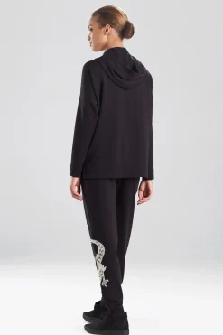 Natori Cardigans & Hoodies-Cocoon Dragon Embroidered Hoodie