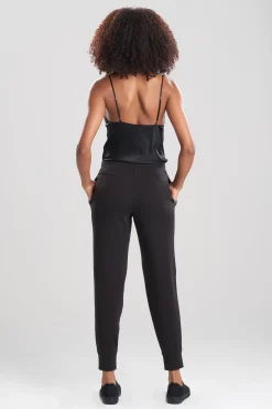 Natori Lounge Bottoms-Cocoon Embroidered Jogger Pants