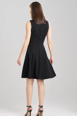 Natori Dresses-Compact Knit Embroidered Dress