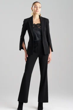 Natori Plus Sizes|Jackets & Outerwear-Compact Knit Two Button Lapel Blazer