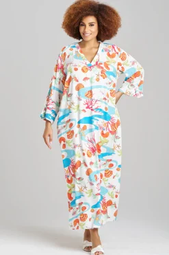 Natori Caftans|Plus Sizes-Coral Reef Caftan