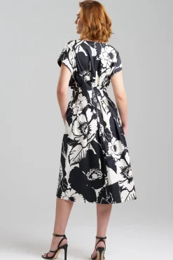 Natori Dresses-Cote D'Azur Cotton Chino Fit & Flare Pleated Dress