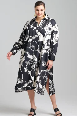 Natori Dresses|Plus Sizes-Cote D'Azur Cotton Chino Oversized Shirtdress