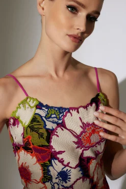 Natori Dresses-Cote D'Azur Embroidered Lace Slip Dress