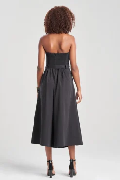 Natori Jumpsuits-Cotton Chino Bustier Belted Palazzo Jumpsuit
