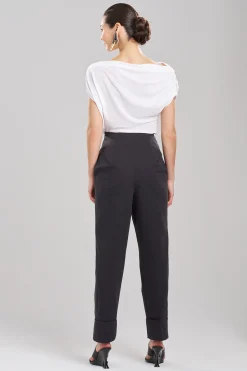 Natori Essentials|Pants, Skirts & Shorts-Cotton Chino High Waisted Pleated Pants