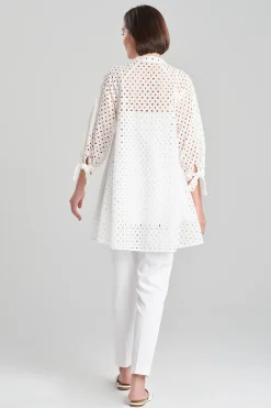 Natori Bridal Shower Outfits|Tops, Shirts & Tunics-Cotton Eyelet Balloon Sleeve Oversized Top