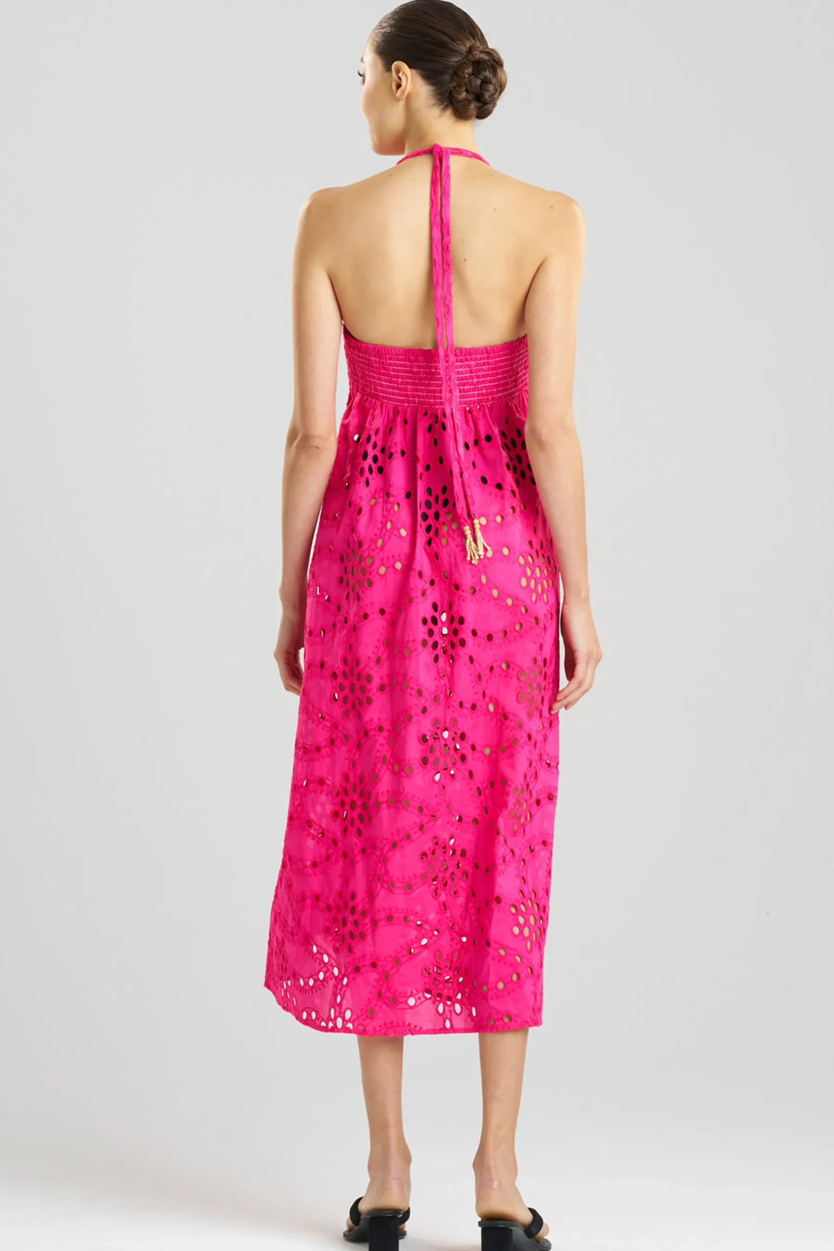 Natori Beach Dresses-Cotton Eyelet Halter Dress