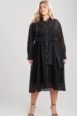 Natori Dresses-Cotton Eyelet Oversized Shirtdress