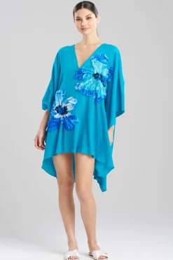 Natori Beach Caftans|Beach Dresses-Cotton Gauze Applique Caftan Cover-Up