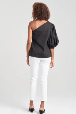 Natori Bridal Shower Outfits|Tops, Shirts & Tunics-Cotton Poplin Balloon One Shoulder Top