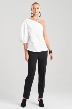 Natori Bridal Shower Outfits|Tops, Shirts & Tunics-Cotton Poplin Balloon One Shoulder Top