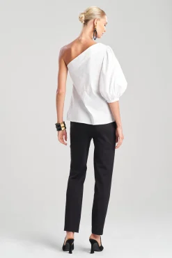 Natori Bridal Shower Outfits|Tops, Shirts & Tunics-Cotton Poplin Balloon One Shoulder Top