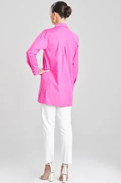 Natori Tops, Shirts & Tunics-Cotton Poplin Embroidered Oversized Top