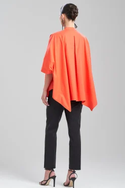 Natori Tops, Shirts & Tunics-Cotton Poplin Embroidered Mandarin Top