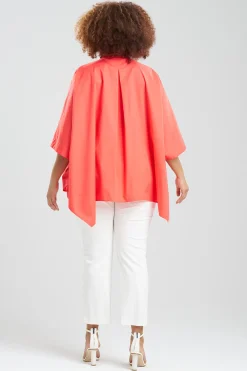 Natori Tops, Shirts & Tunics-Cotton Poplin Embroidered Mandarin Top