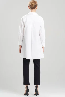 Natori Essentials|Tops, Shirts & Tunics-Cotton Poplin Oversized Button Down Shirt