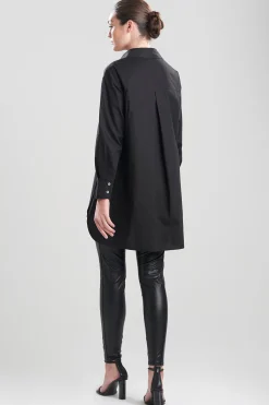 Natori Essentials|Tops, Shirts & Tunics-Cotton Poplin Oversized Half Placket Shirt