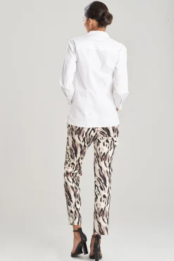 Natori Tops, Shirts & Tunics-Cotton Poplin Side Drape Shirt