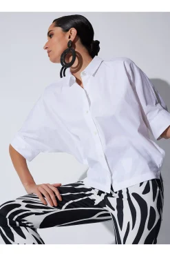 Natori Plus Sizes|Tops, Shirts & Tunics-Cotton Poplin Top