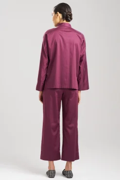 Natori Pajama Sets-Cotton Sateen Essentials Mandarin PJ