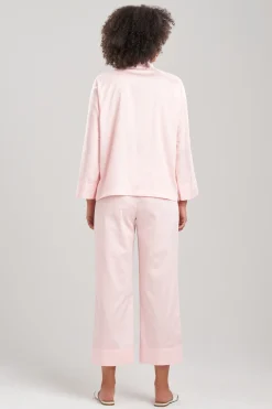 Natori Pajama Sets-Cotton Sateen Essentials Mandarin PJ