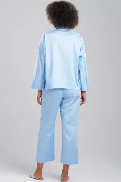 Natori Pajama Sets-Cotton Sateen Essentials Mandarin PJ