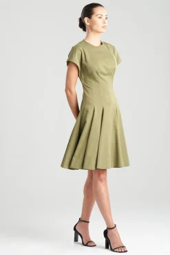 Natori Dresses-Cotton Sateen Fit & Flare Dress