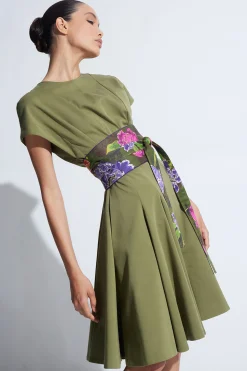 Natori Dresses-Cotton Sateen Fit & Flare Dress