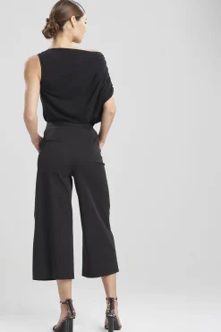 Natori Essentials|Pants, Skirts & Shorts-Cotton Sateen Wide Leg Crop Pants