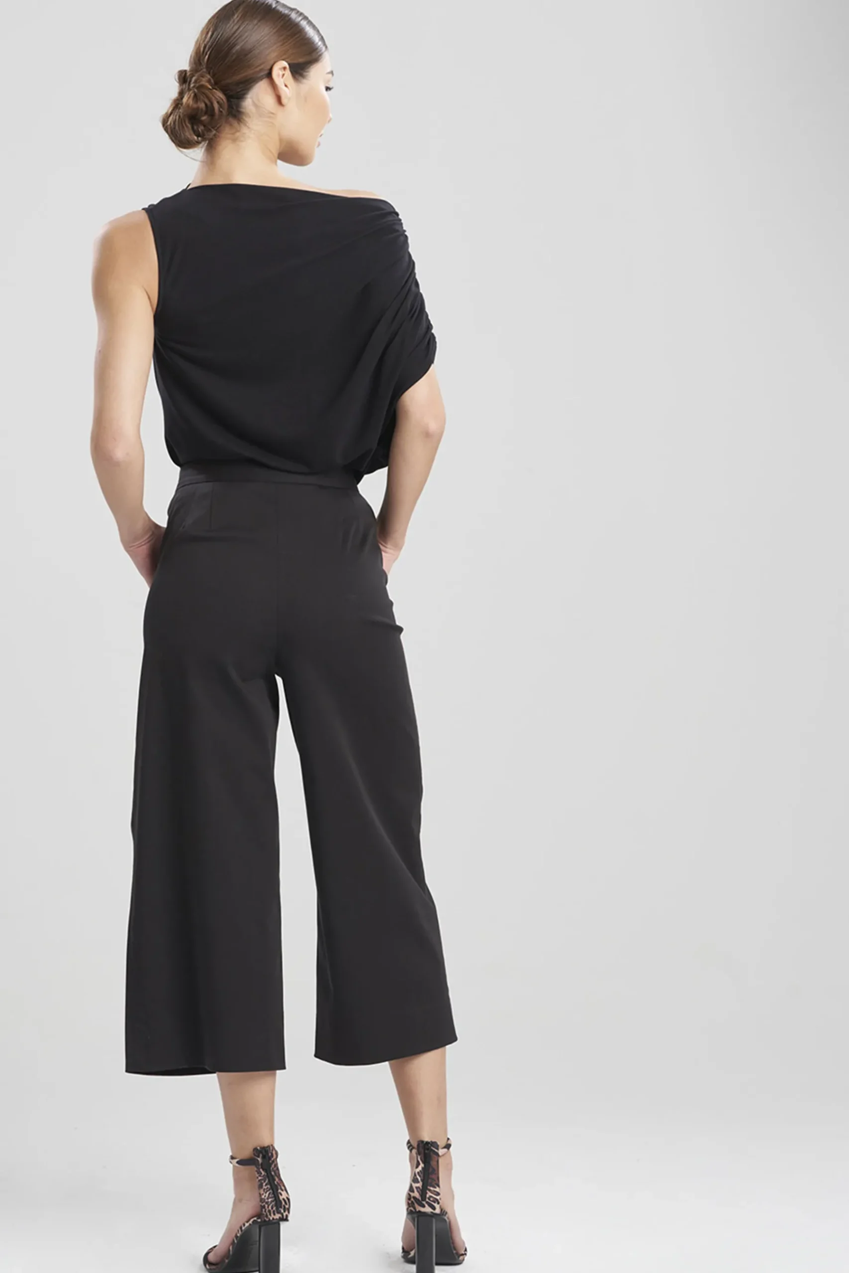 Natori Essentials|Pants, Skirts & Shorts-Cotton Sateen Wide Leg Crop Pants