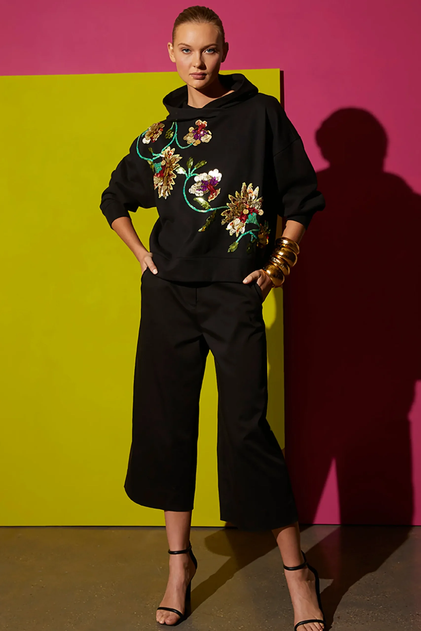 Natori Essentials|Pants, Skirts & Shorts-Cotton Sateen Wide Leg Crop Pants
