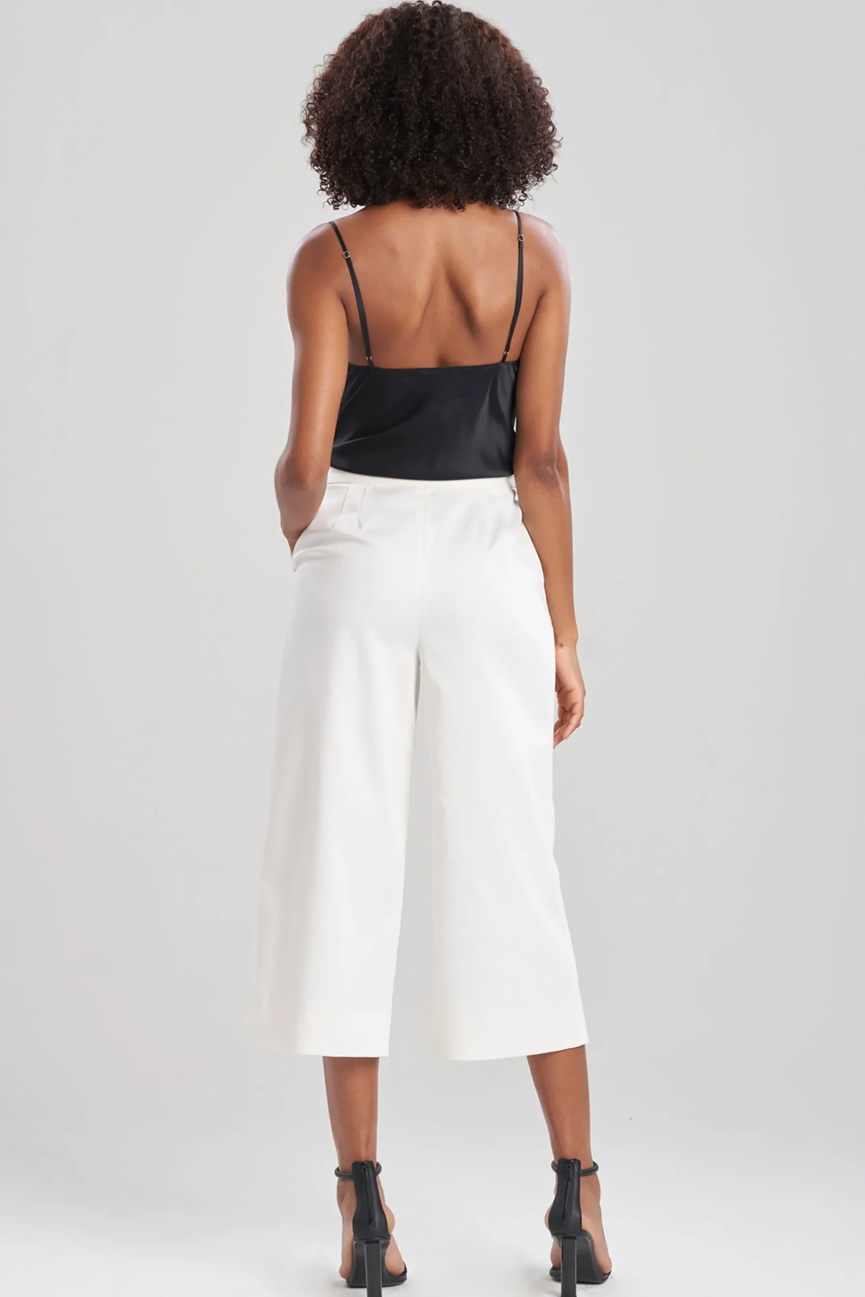 Natori Essentials|Pants, Skirts & Shorts-Cotton Sateen Wide Leg Crop Pants