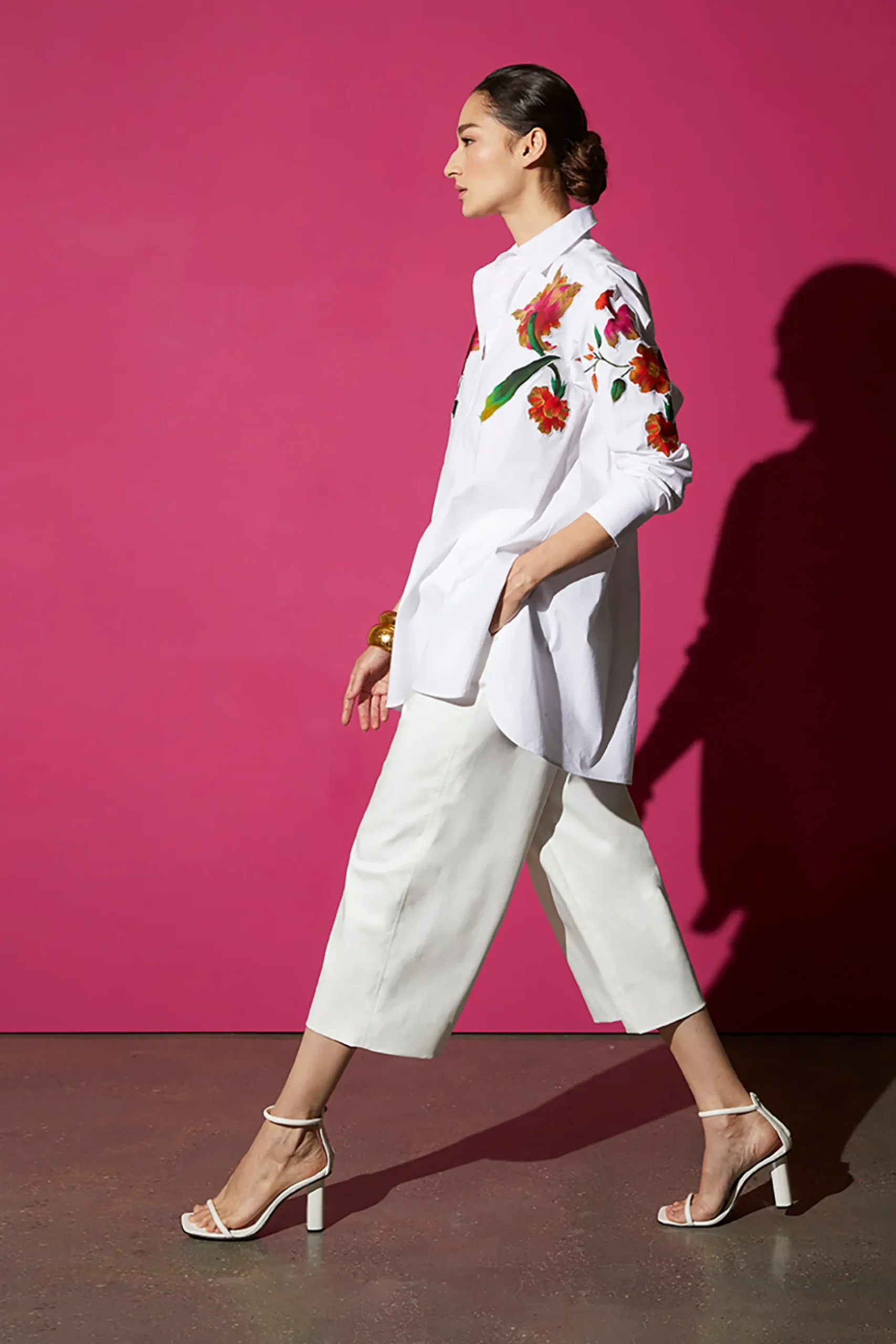 Natori Essentials|Pants, Skirts & Shorts-Cotton Sateen Wide Leg Crop Pants