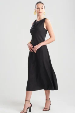 Natori Dresses|Wedding Guest Dresses-Cotton Silk Bias Cowl Dress