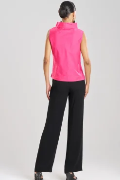 Natori Tops, Shirts & Tunics-Cotton Silk Slub Crop Funnel Top