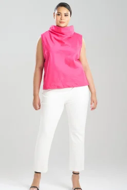 Natori Tops, Shirts & Tunics-Cotton Silk Slub Crop Funnel Top