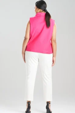 Natori Tops, Shirts & Tunics-Cotton Silk Slub Crop Funnel Top