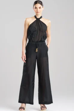 Natori Beach Bottoms-Cotton Silk Voile Sheer Pants