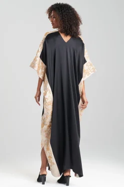 Natori Couture Caftans-Couture Dragon Embroidered Cocoon Silk Caftan