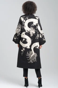 Natori Jackets & Outerwear|Couture Coats-Couture Felt Embroidered Dragon Coat