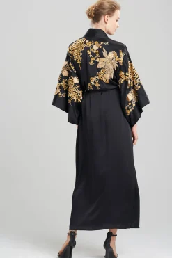 Natori Robes & Kimonos|Couture Robes-Couture Floral Embroidery Silk Robe