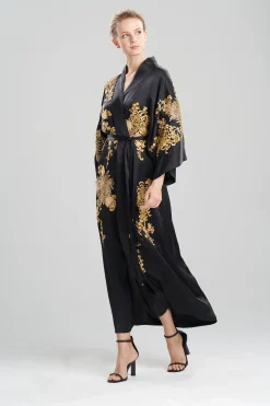 Natori Robes & Kimonos|Couture Robes-Couture Floral Embroidery Silk Robe