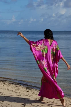 Natori Couture Caftans-Couture Hanabi Beaded Silk Caftan